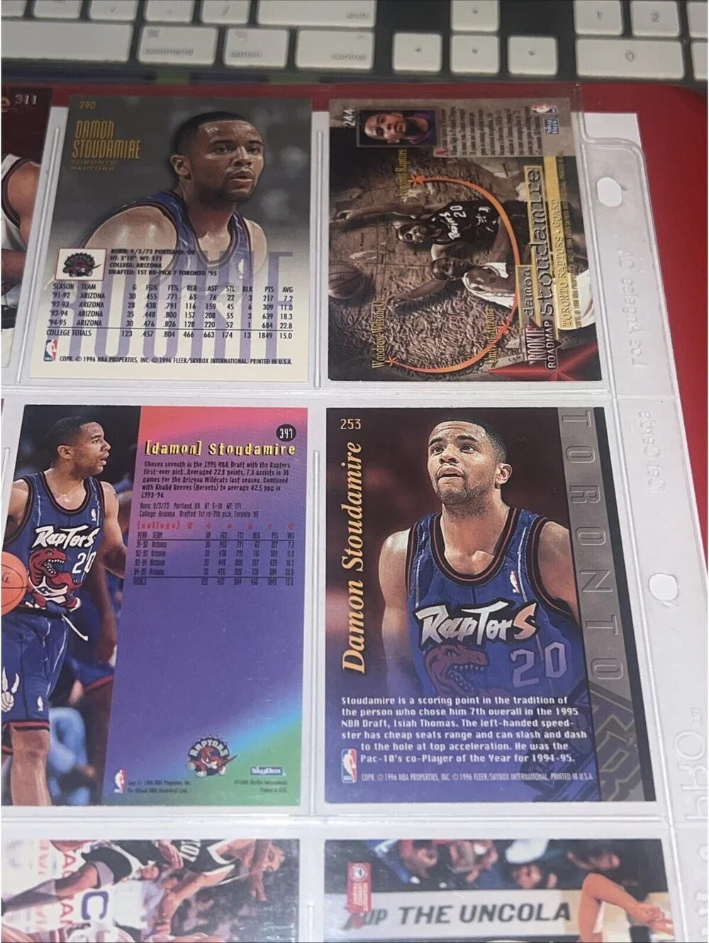 Lot Of 8 1995–96 rookie cards  Toronto Raptors Damon Stoudamire Basketball